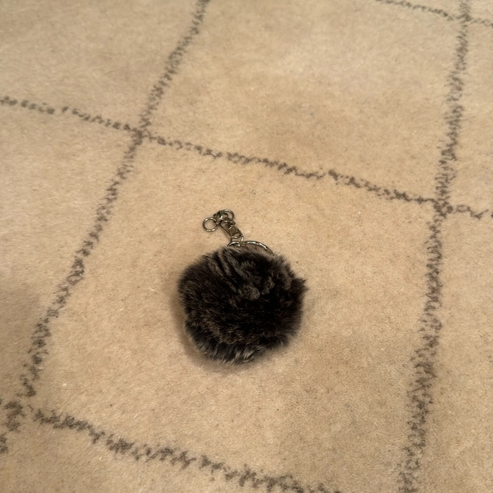 Grey fur keychain